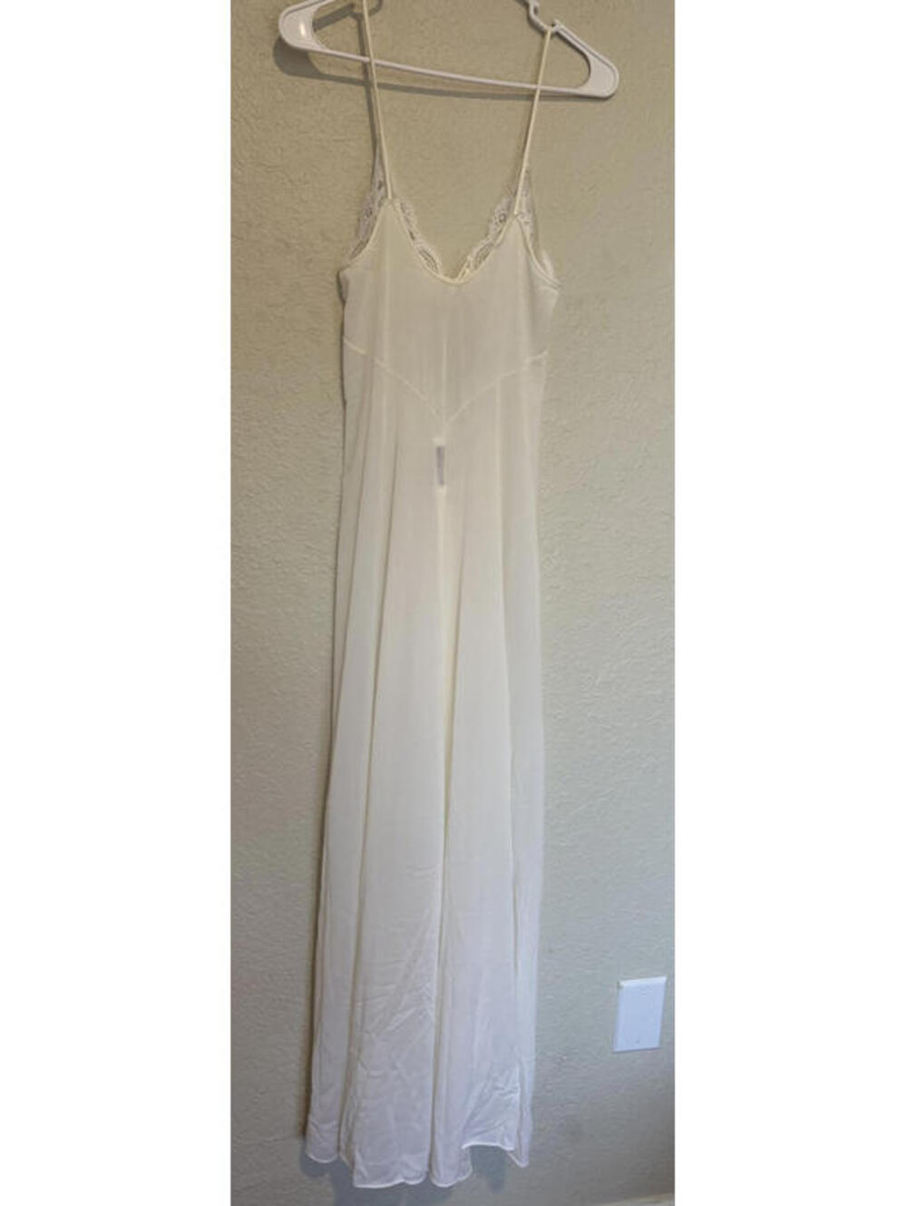 Vintage Ralph Montenero For Blanche Maxi Nightgown Lingerie Lace Small Ivory l
